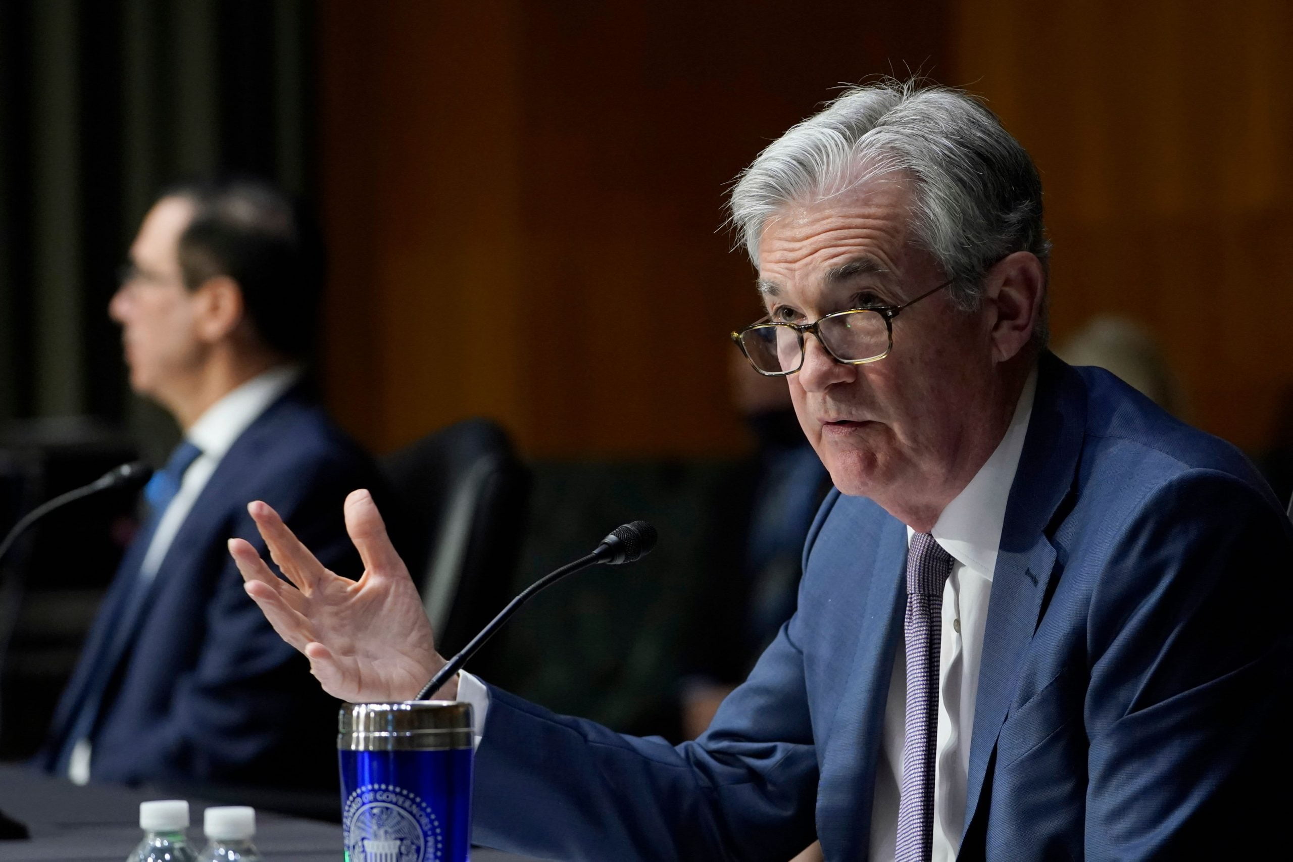 Treasury Department returns are unchanged ahead of Fed Chairman Powell's speech