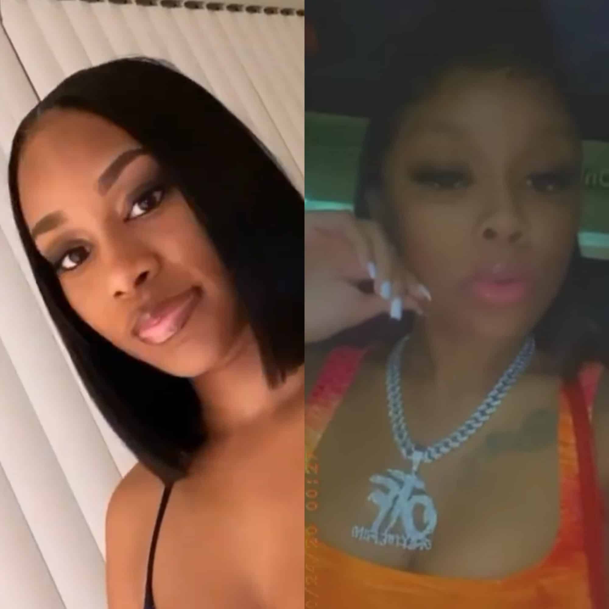 Kema, the mother of a child of King Von, exchanges words with