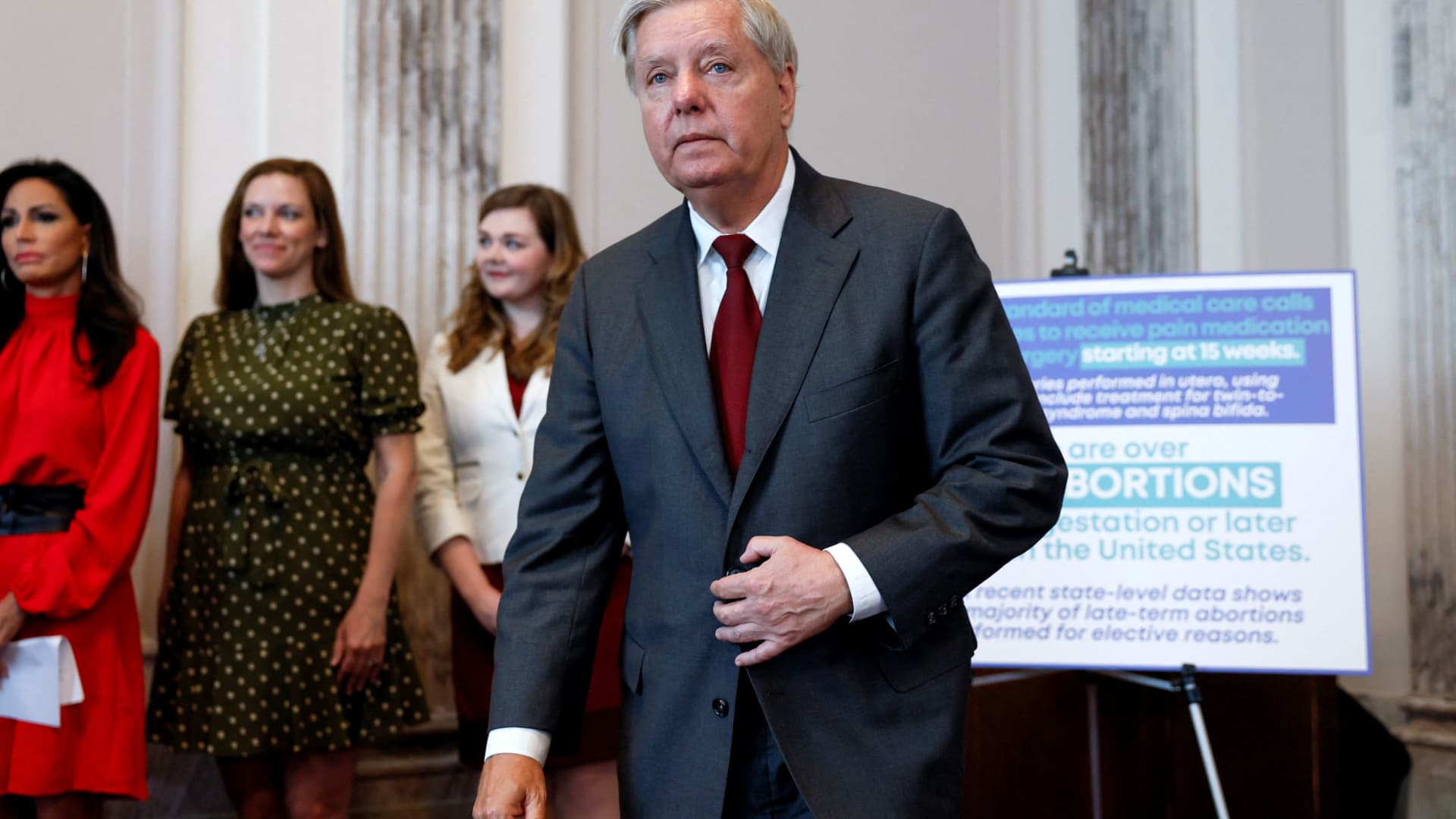 Abortion ban introduced by Lindsey Graham after Supreme Court Roe ruling