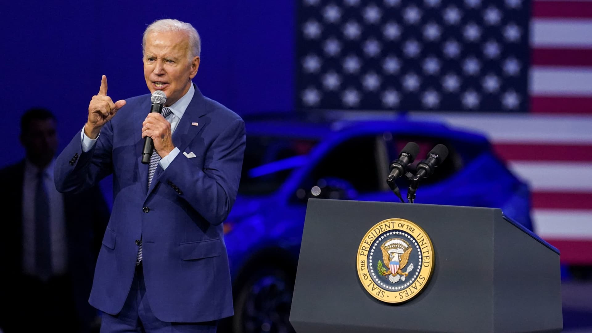 Biden announces first round of funding for EV charging network in 35 states