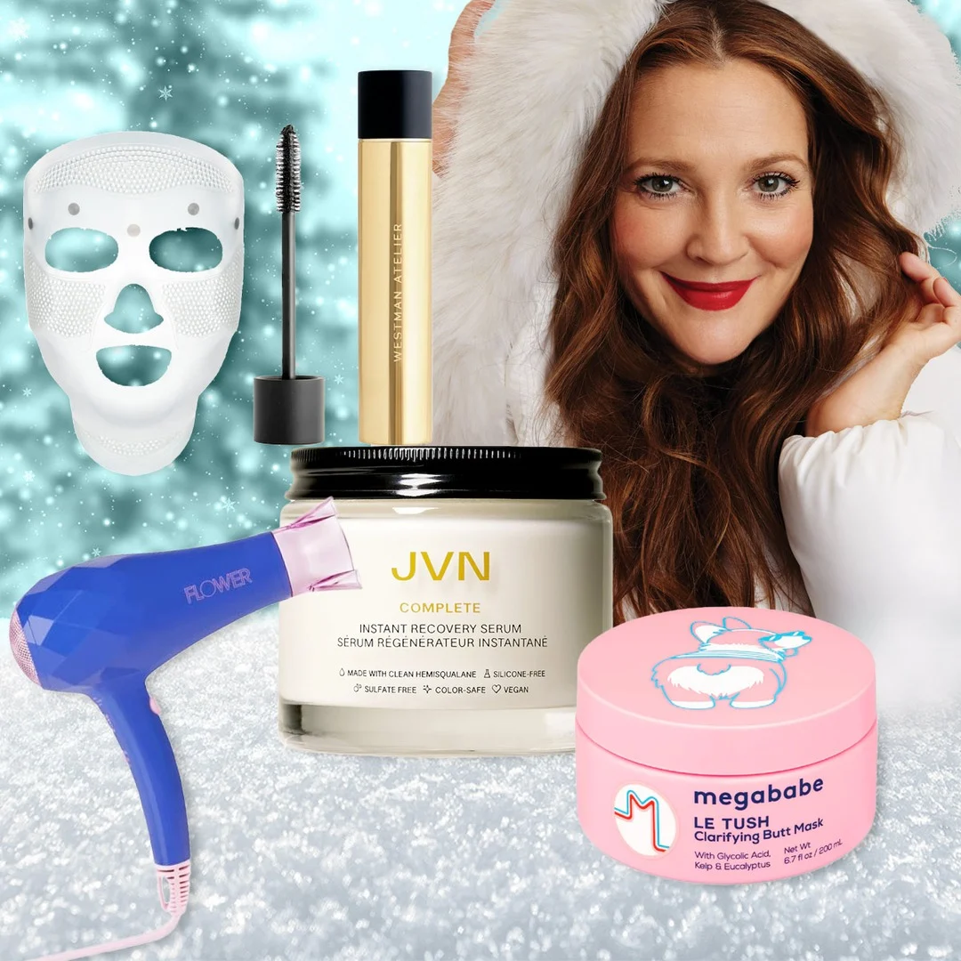 Drew Barrymore's beauty gift picks include a clarifying butt mask
