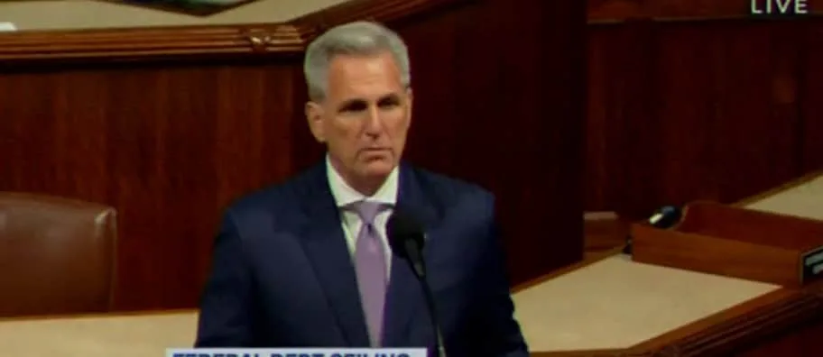 Kevin McCarthy speaks on the House floor about the debt limit