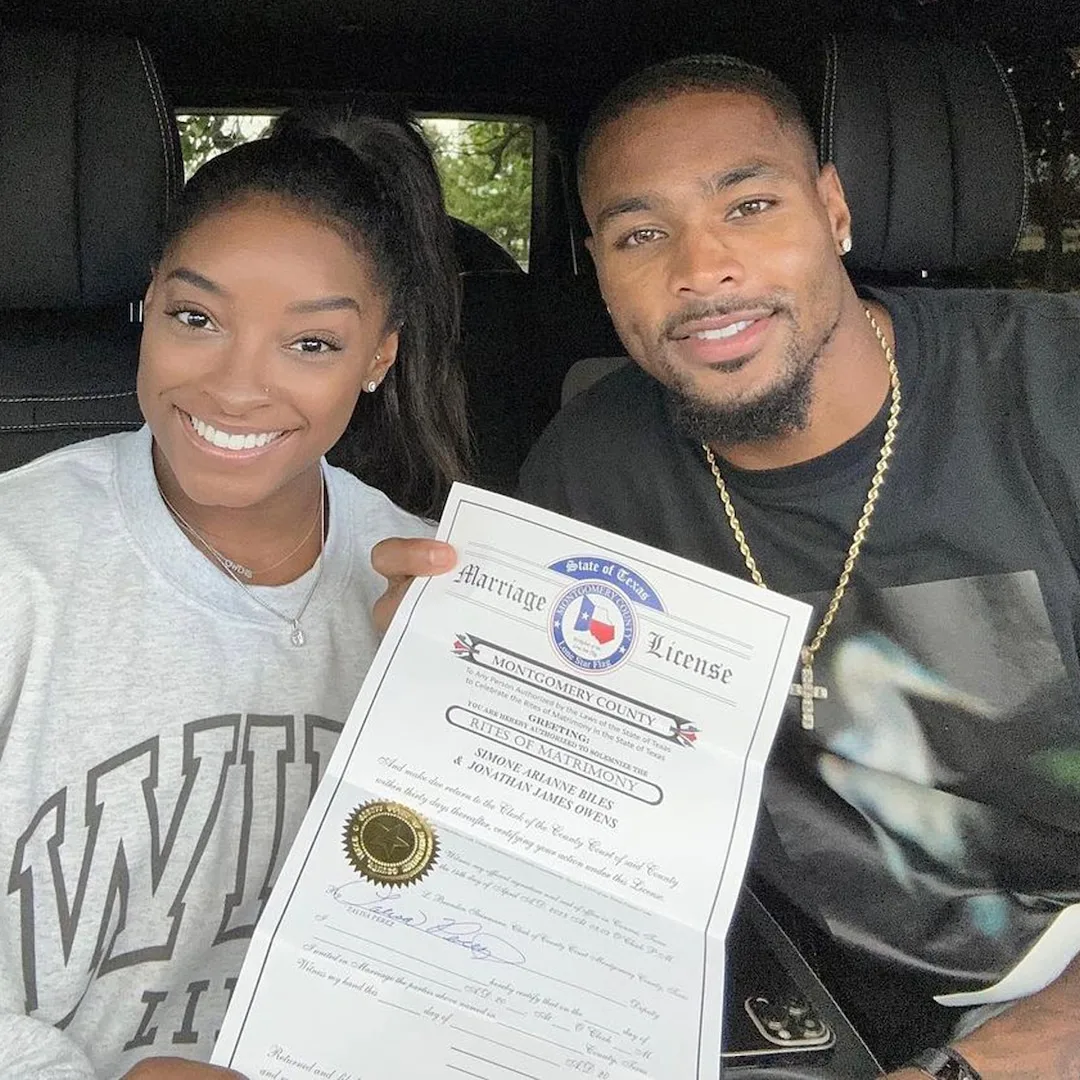 Simone Biles & Jonathan Owens Receive Marriage License Before Wedding