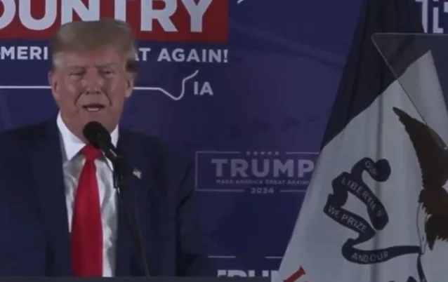 Trump tells Iowa town to get over school shooting.