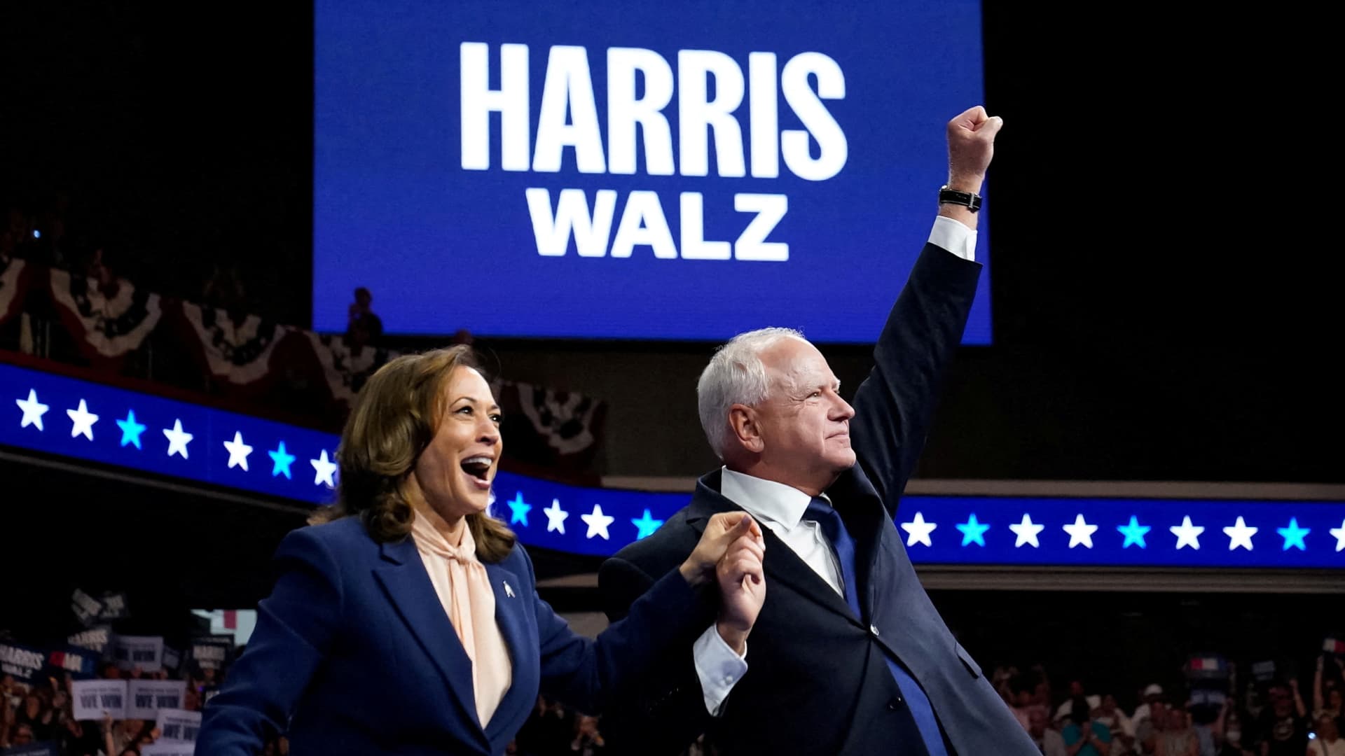 Kamala Harris and Tim Walz rally in Philadelphia