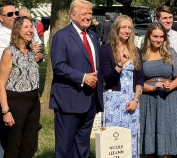 Trump Illegally Used Arlington Nationwide Cemetery For Photograph-Op 1 Trump grave thumbs up.